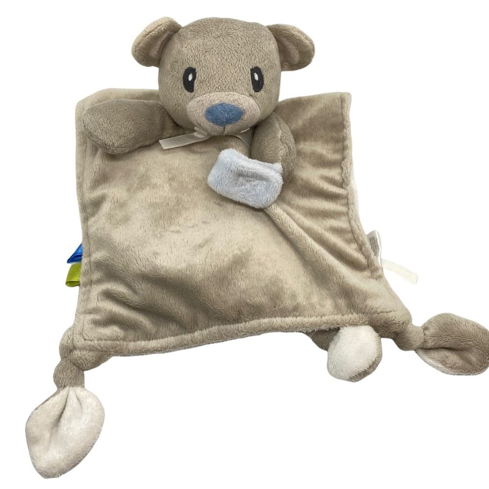 HB Beige/Ivory Brown Bear Security Blanket Baby Lovey Lovie Soother Comfort
